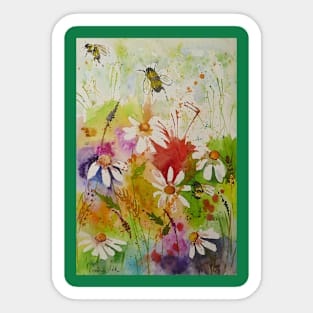 Daisies and Bees Sticker
